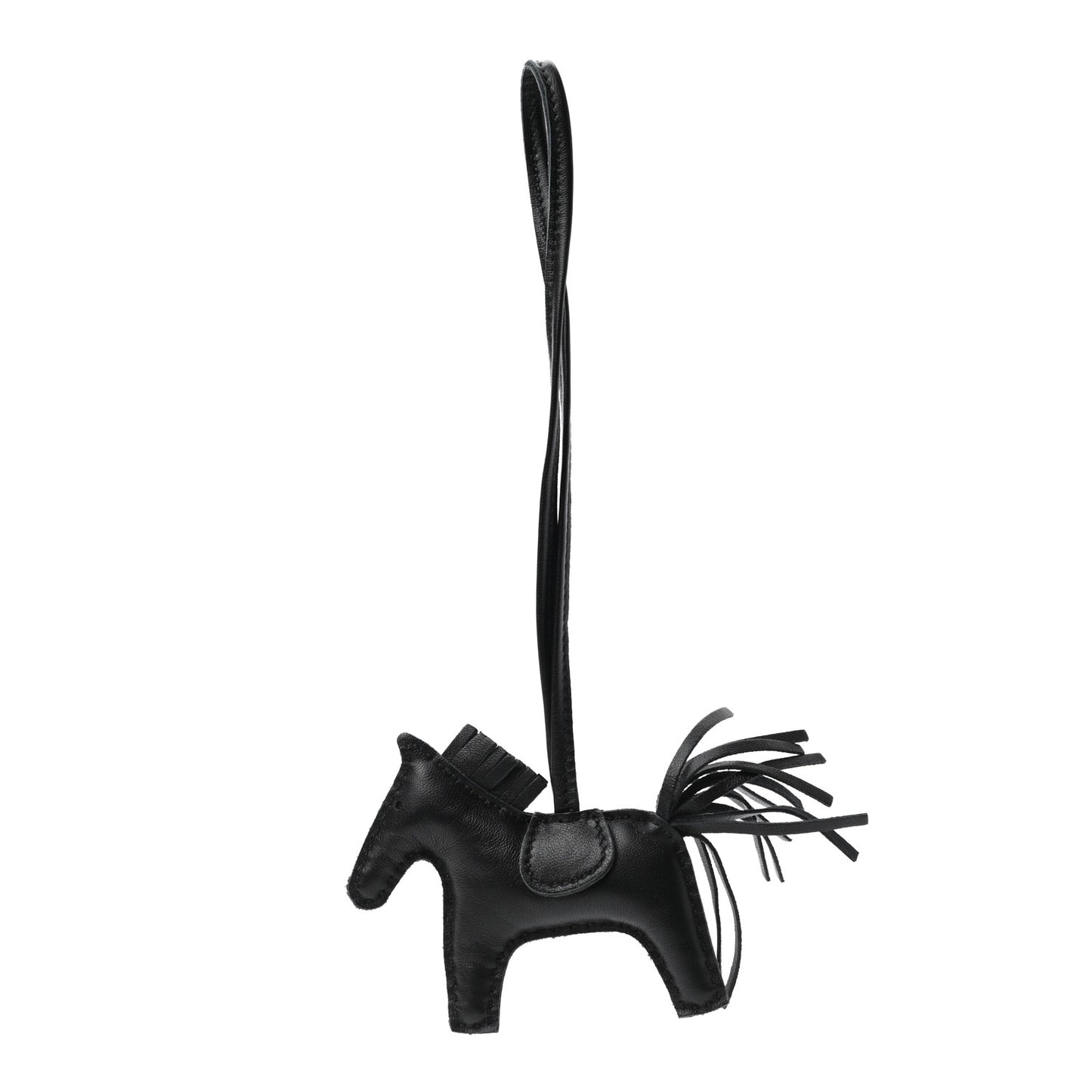 Milo Lambskin Grigri Rodeo Horse Bag Charm PM So Black