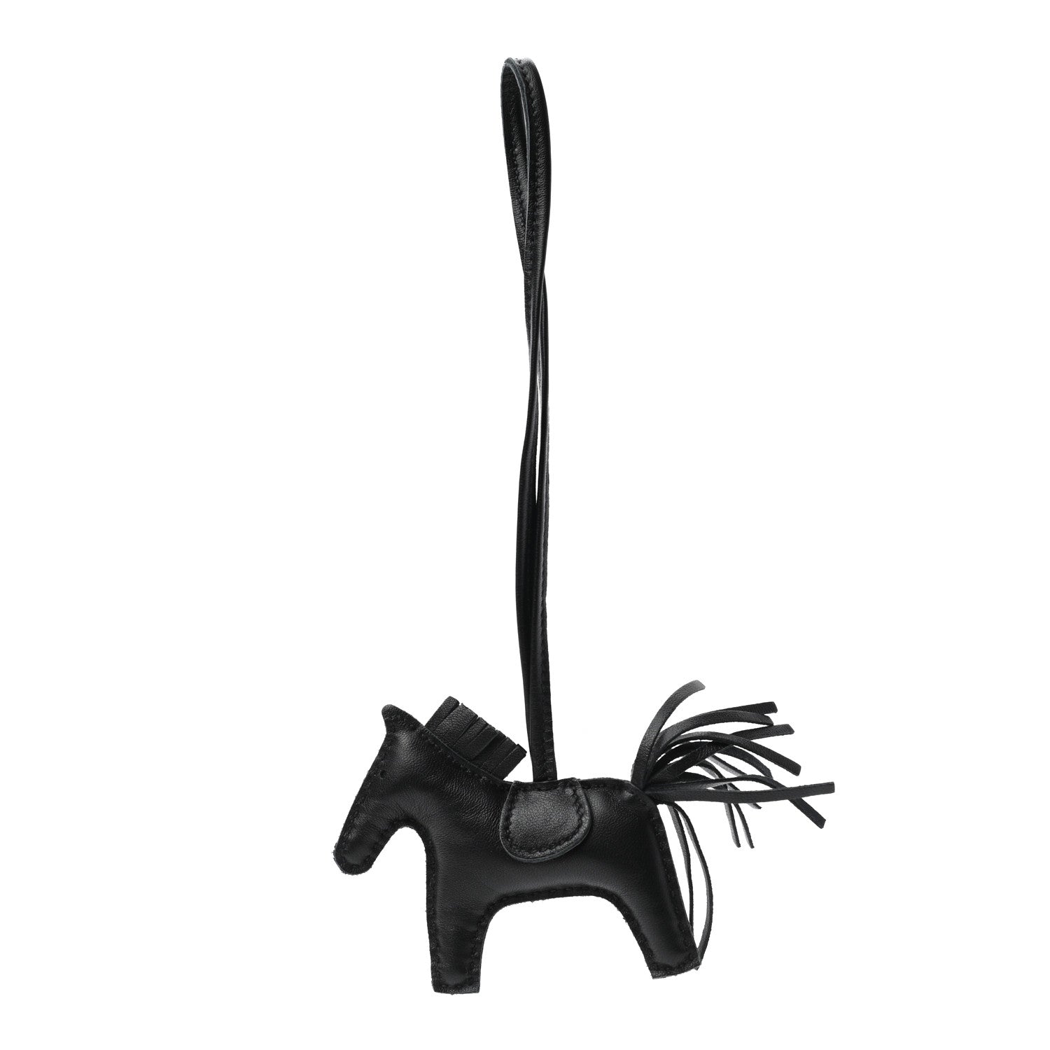 Hermes Milo Lambskin Grigri Rodeo Horse Bag Charm PM So Black 1 of 4
