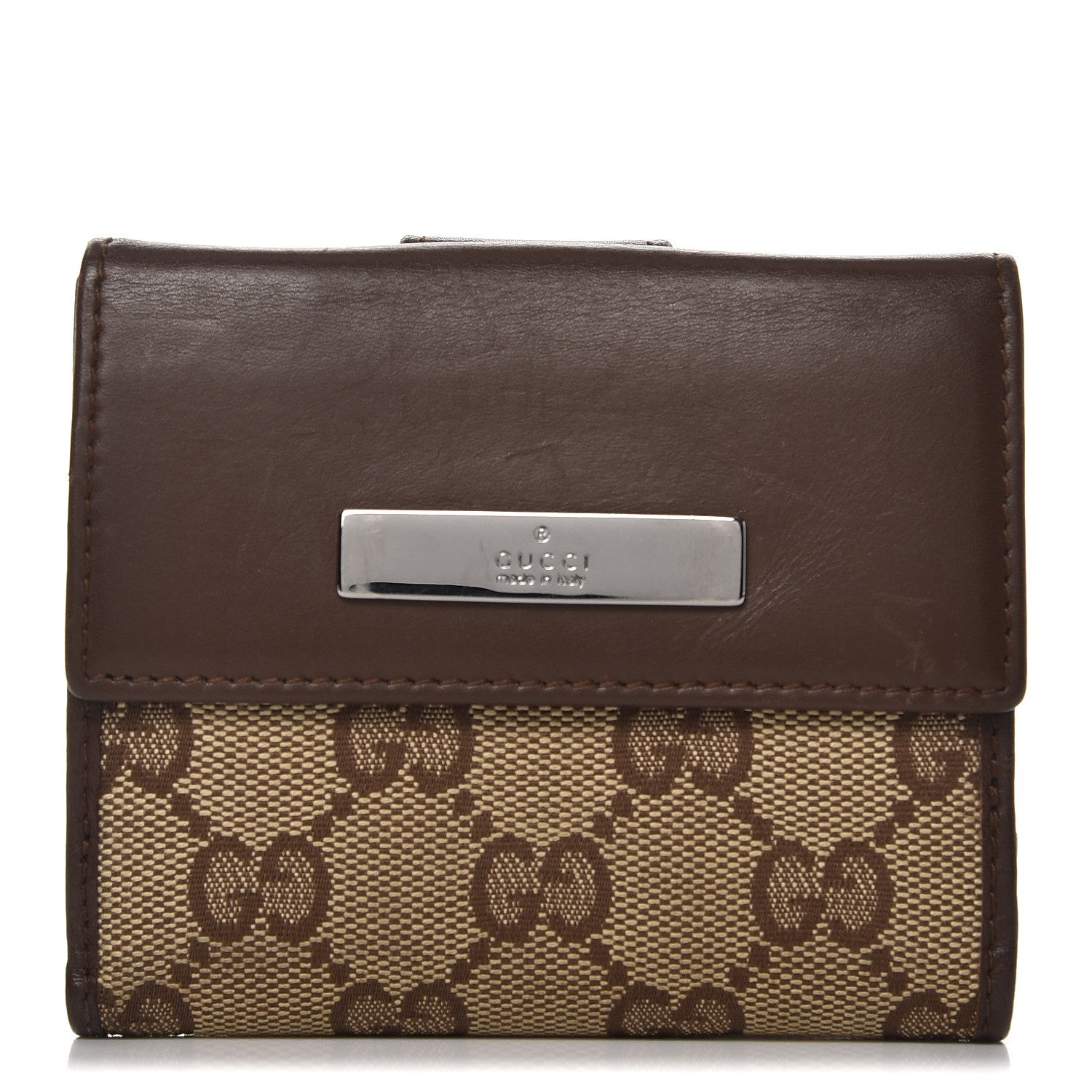 Gucci Monogram Compact Wallet Brown 1 of 7