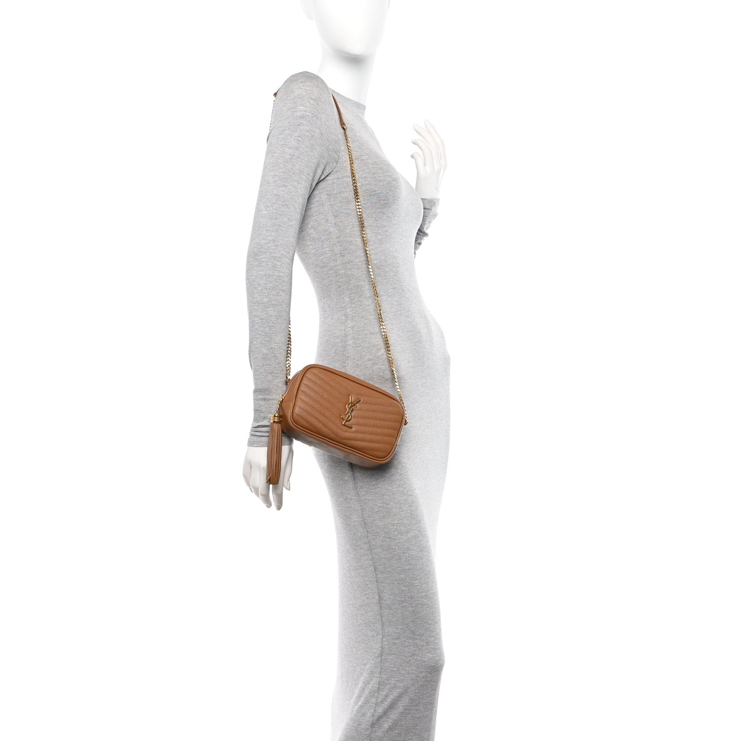 Grain De Poudre Matelasse Monogram Mini Lou Camera Bag Dark Natural