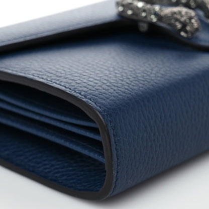 Gucci Dollar Calfskin Crystal Mini Dionysus Chain Wallet Blue Agata Black Diamond 7 of 8