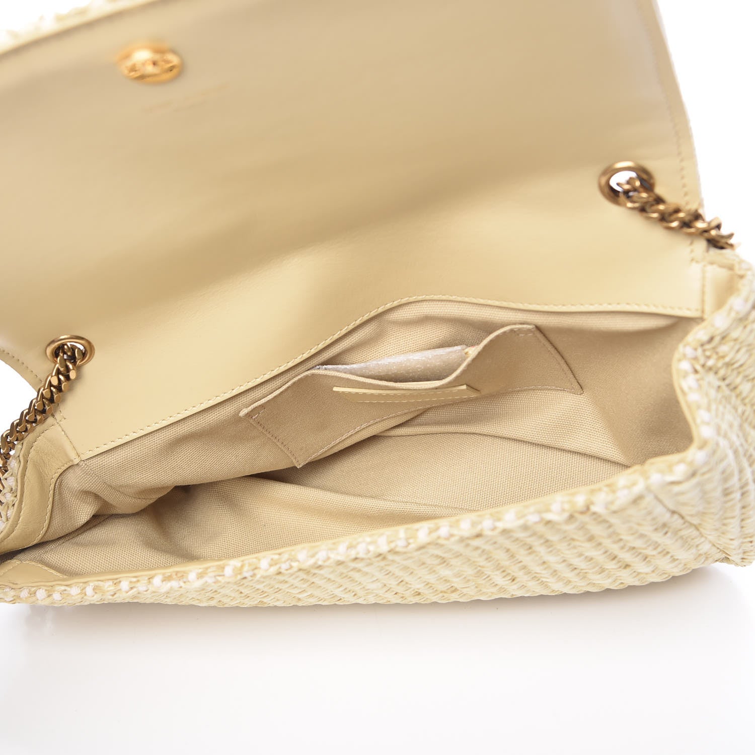 Saint Laurent Raffia Medium Monogram Kate Satchel Naturale 5 of 11