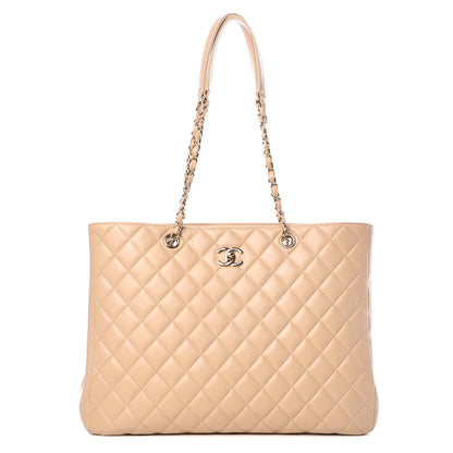 Chanel Lambskin Quilted Large Classic Shopping Tote Beige 1 of 9