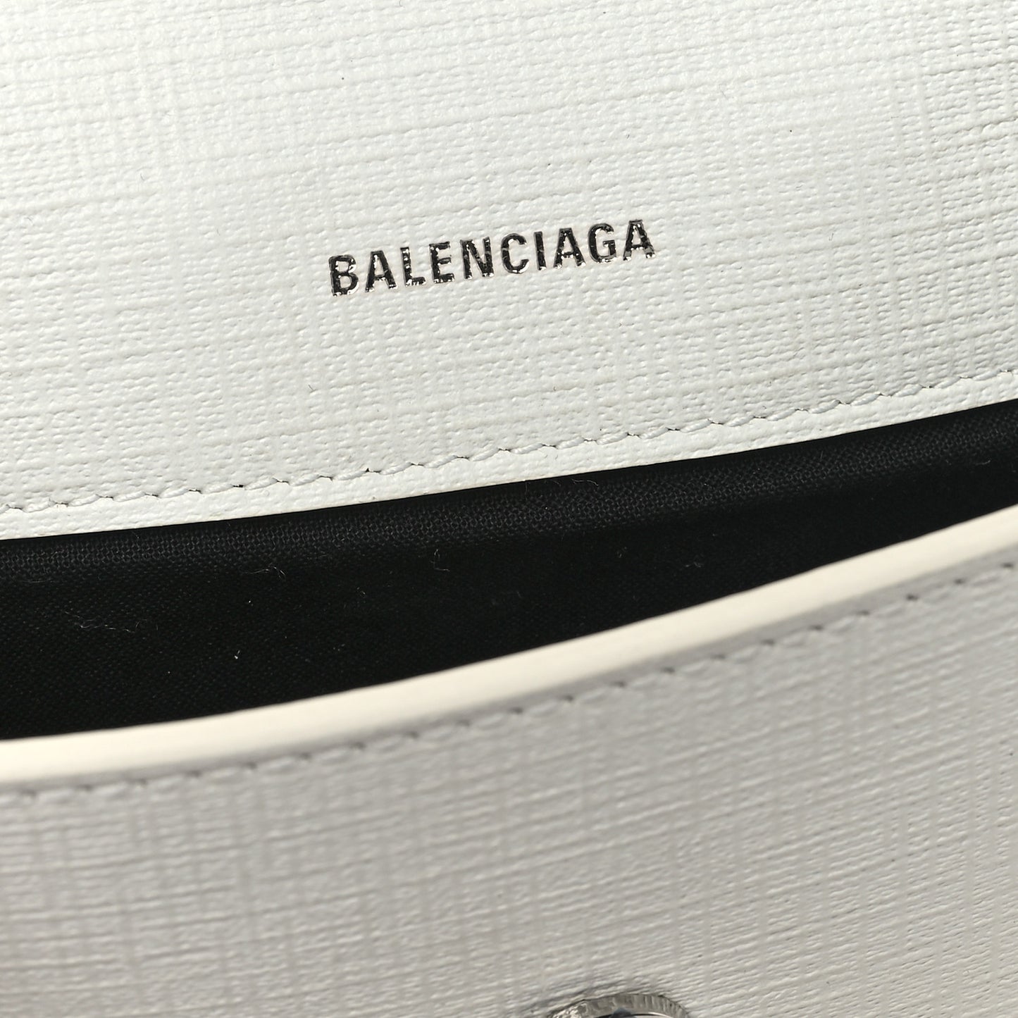Squared Calfskin Logo Shopping Envelope Clutch White