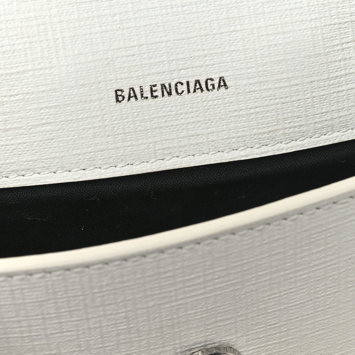 Balenciaga Squared Calfskin Logo Shopping Envelope Clutch White 7 of 11