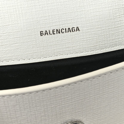 Balenciaga Squared Calfskin Logo Shopping Envelope Clutch White 7 of 11
