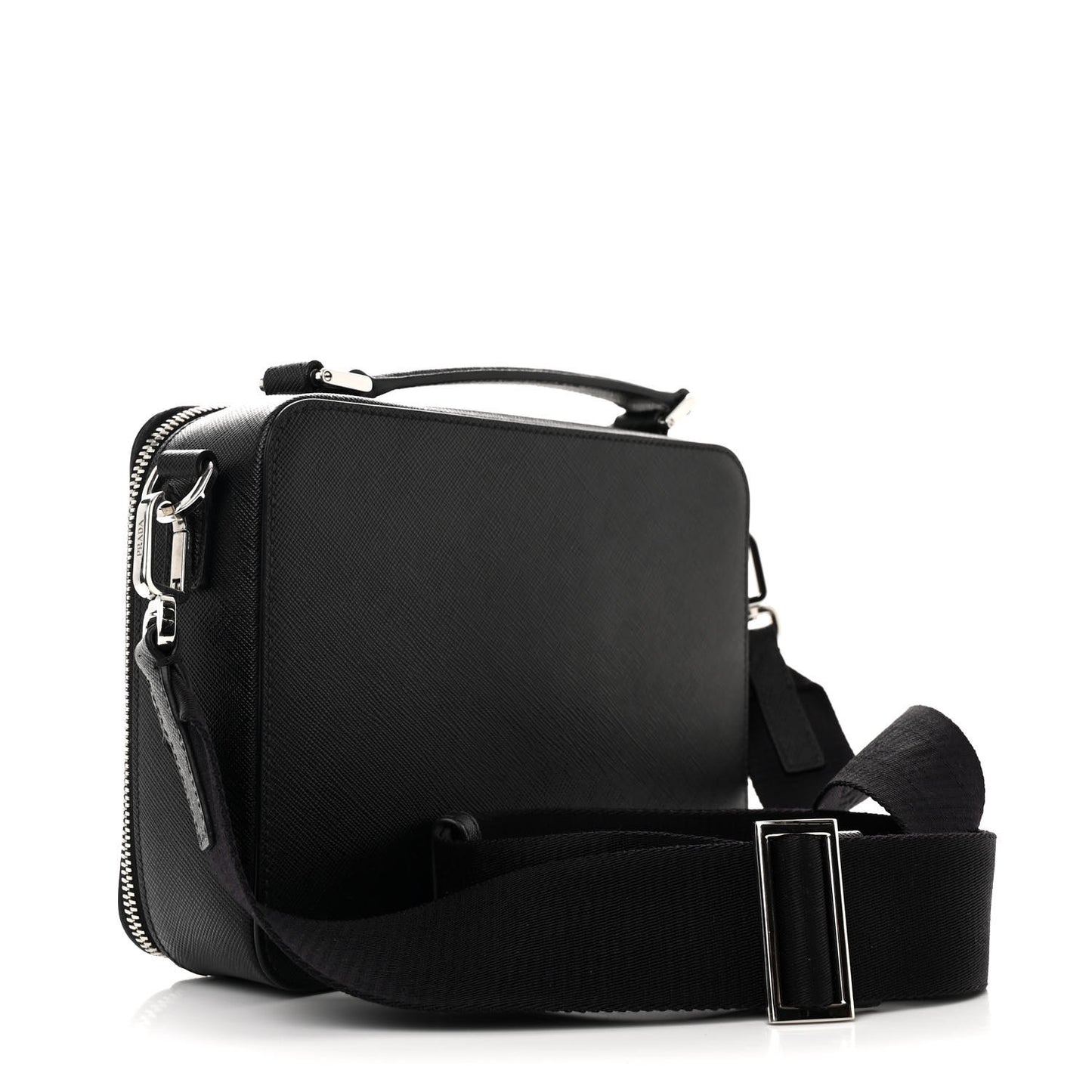 Saffiano Travel Medium Brique Crossbody Bag Black