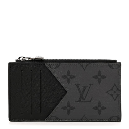 Louis Vuitton Reverse Monogram Eclipse Taiga Coin Card Holder 1 of 7