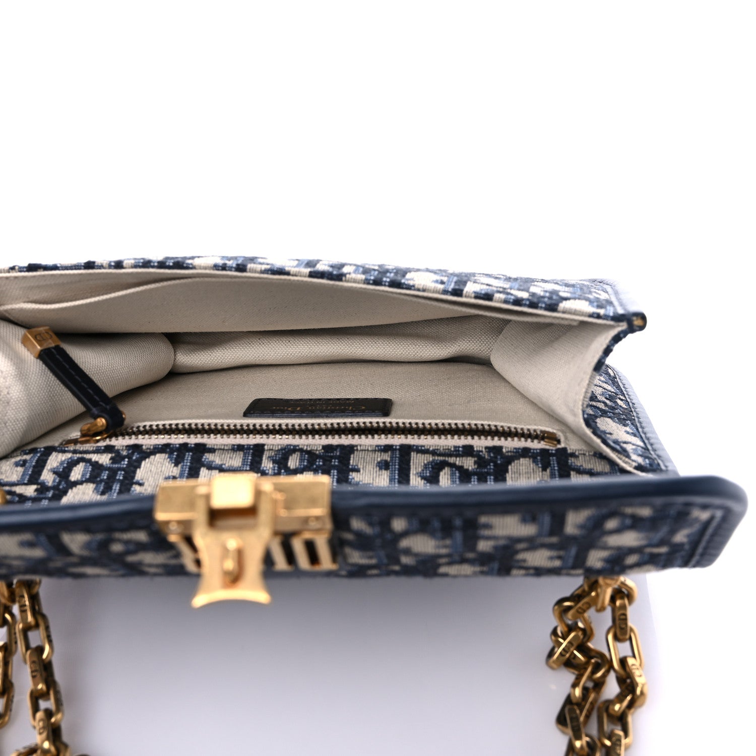Christian Dior Oblique Small DiorAddict Flap Bag Navy Blue 1139621
