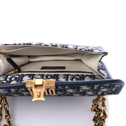 Christian Dior Oblique Small DiorAddict Flap Bag Navy Blue 4 of 5
