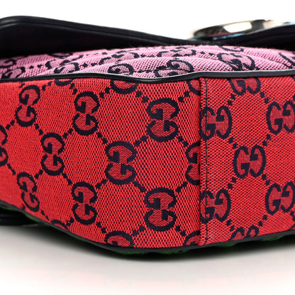 Gucci Monogram Multicolor Matelasse Diagonal Small GG Marmont Shoulder Bag Light Blue Pink Blue Green Red 7 of 11
