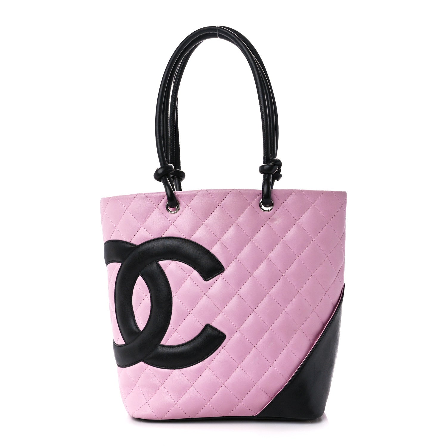 Chanel Calfskin Quilted Medium Cambon Tote Pink Black 1 of 12
