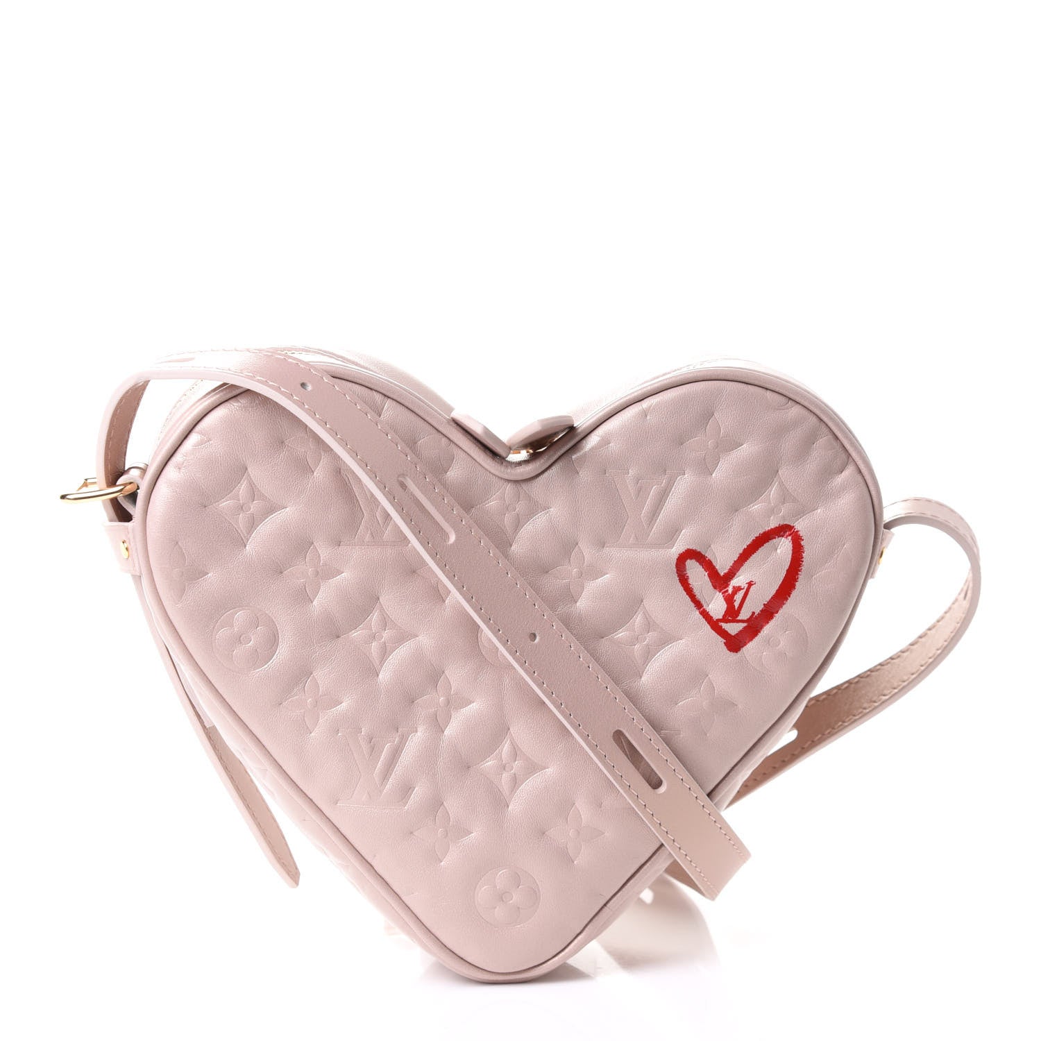 Louis Vuitton Lambskin Embossed Monogram Fall In Love Sac Coeur Light Pink 1 of 4