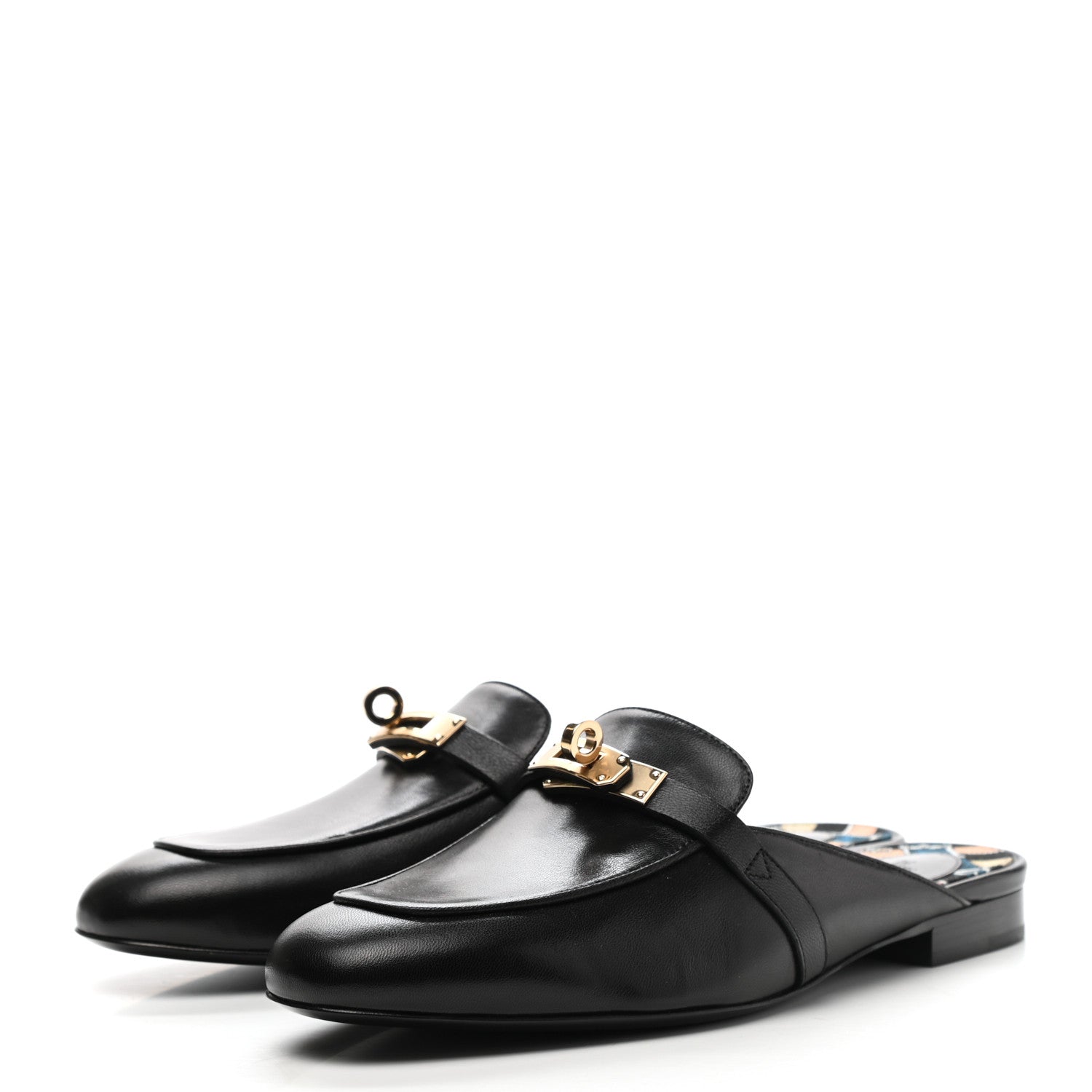 Hermes Goatskin Oz Mules 38 Black 3 of 9