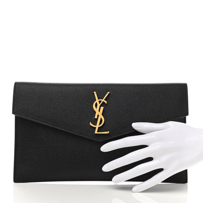 Saint Laurent Grain De Poudre Uptown Pouch Black 2 of 7