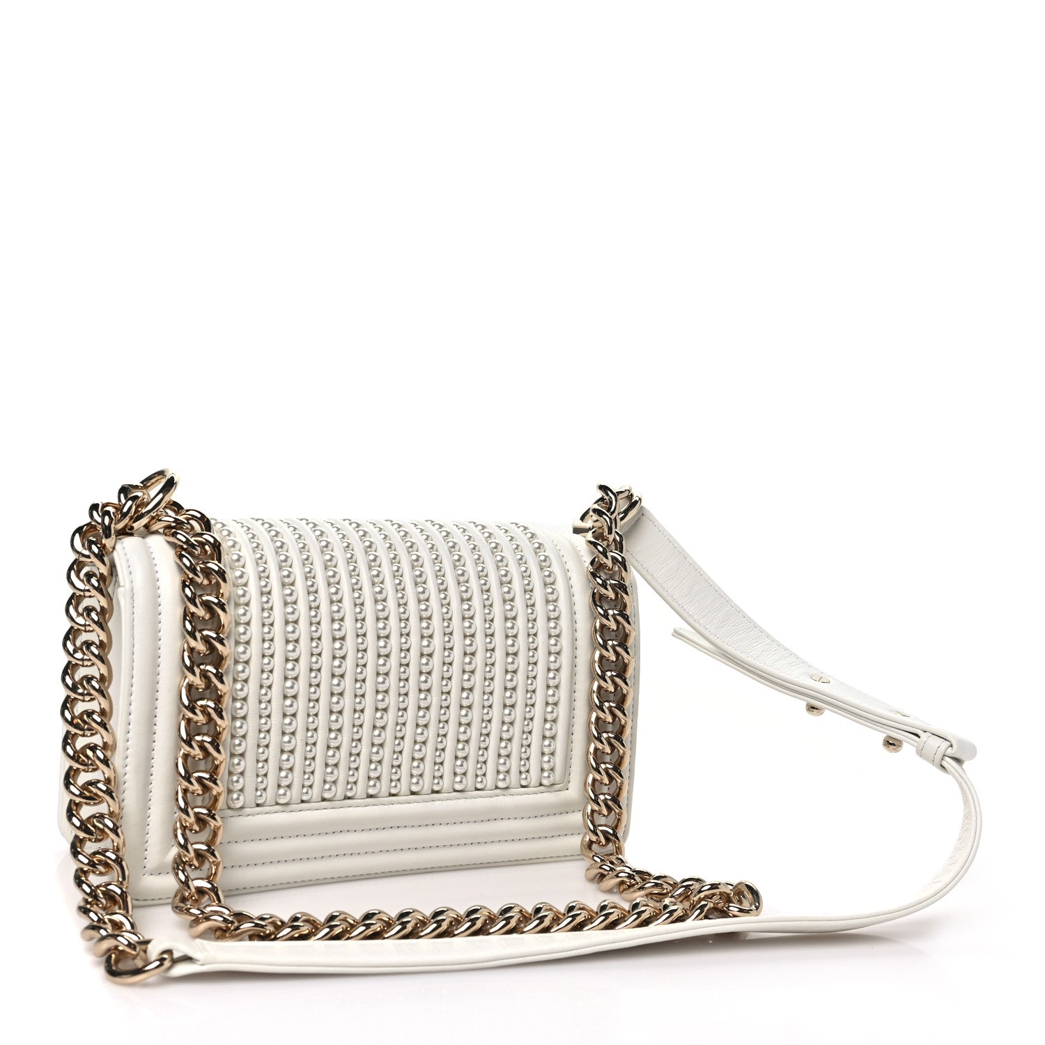 Chanel Calfskin Pearl Small Boy Flap White 3 of 10