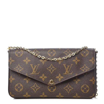Louis Vuitton Monogram Pochette Felicie Chain Wallet Fuchsia 1 of 16