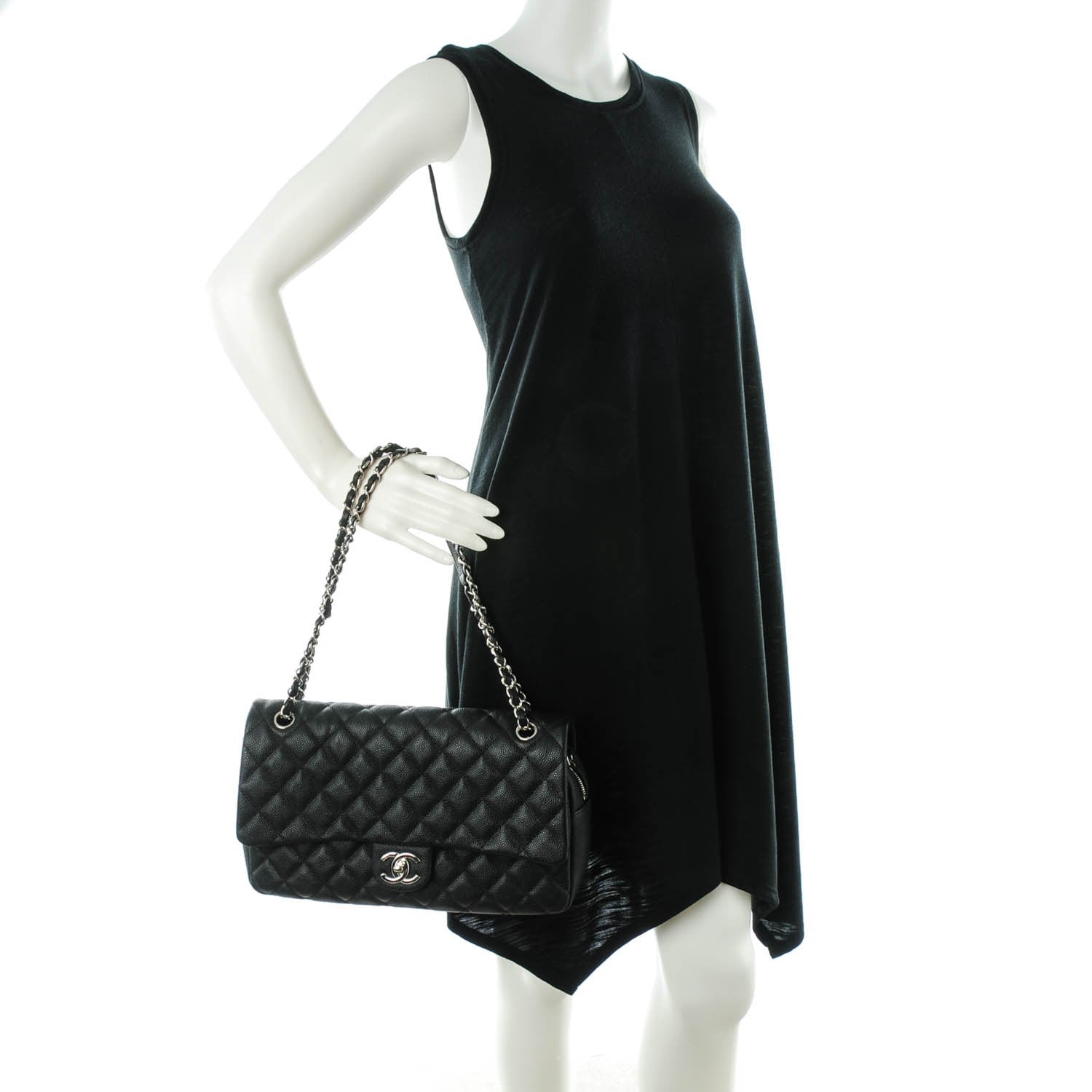 Chanel Caviar Quilted Jumbo Easy Flap Black 2 of 8