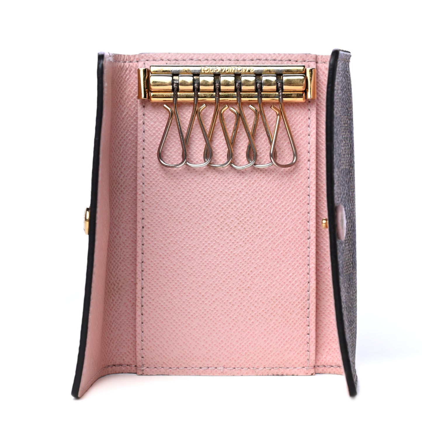 Damier Ebene Multicles 6 Key Holder Rose Ballerine
