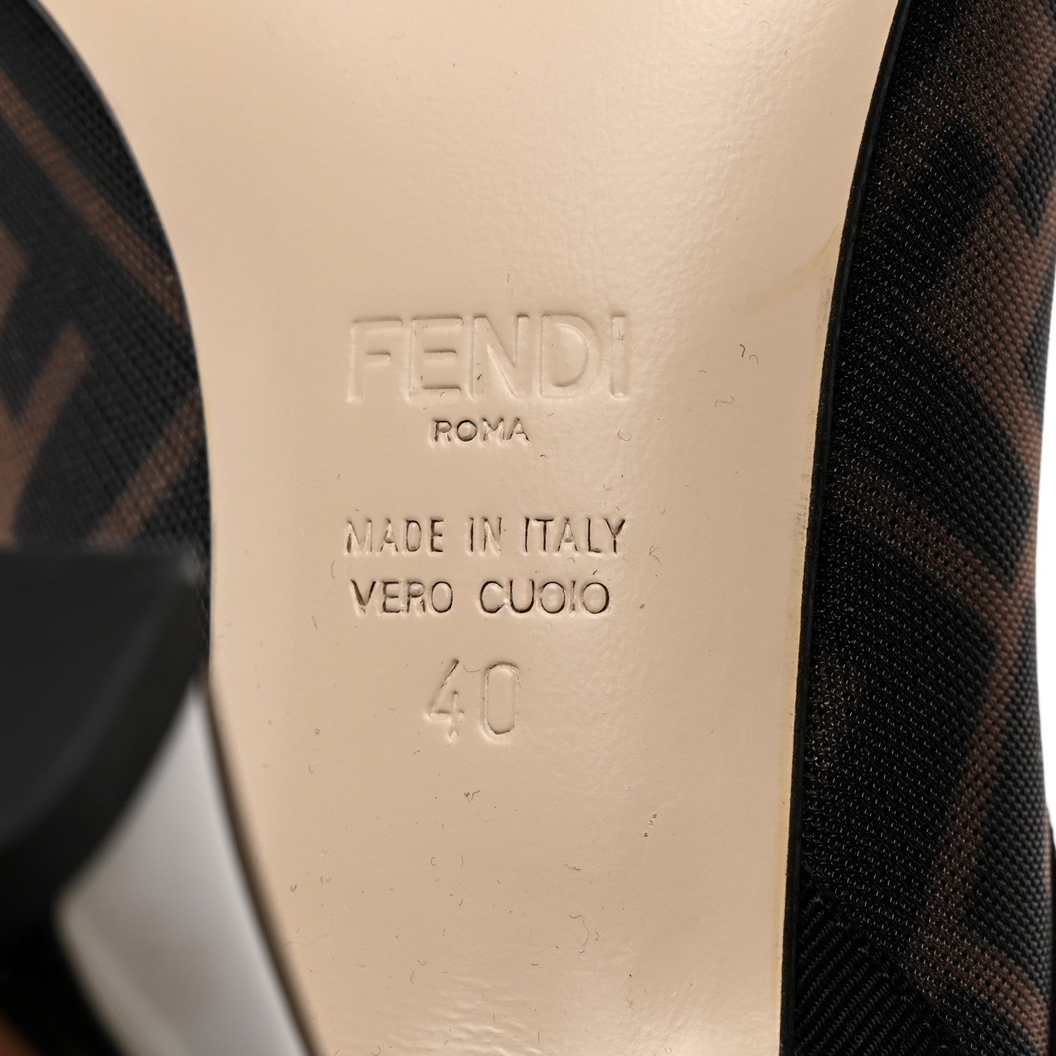 Fendi Mesh Tulle FF Colibri 85mm Ankle Booties 40 Tobacco Moro Black 7 of 8