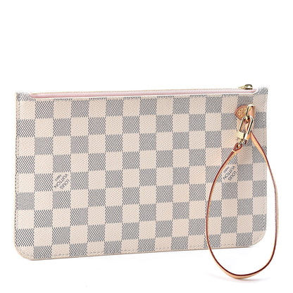 Louis Vuitton Damier Azur Neverfull MM GM Pochette Rose Ballerine 2 of 8