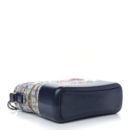 Chanel Tweed Calfskin Quilted Medium Gabrielle Hobo Navy 4 of 9