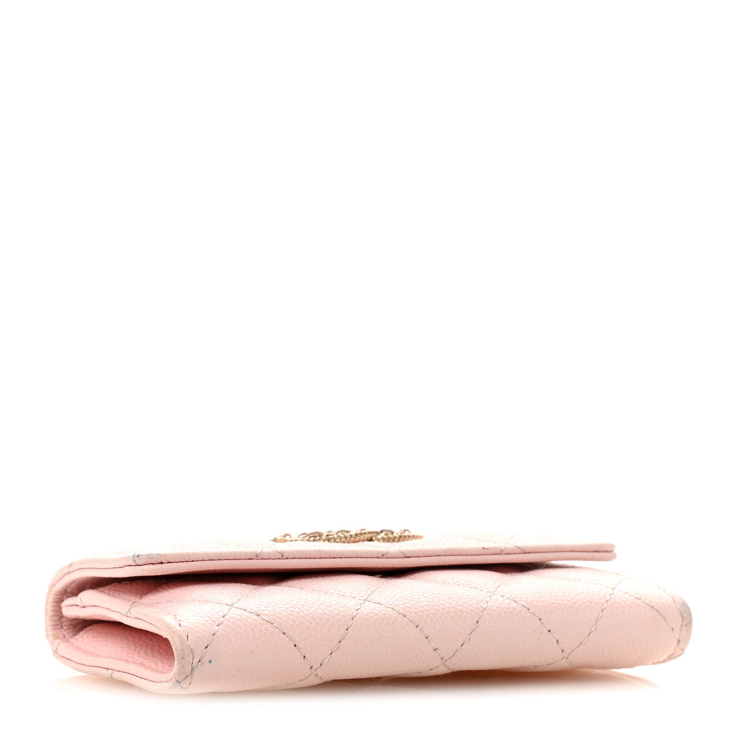 Chanel Caviar Quilted Crystal CC Flap Card Holder Pink 4 of 12