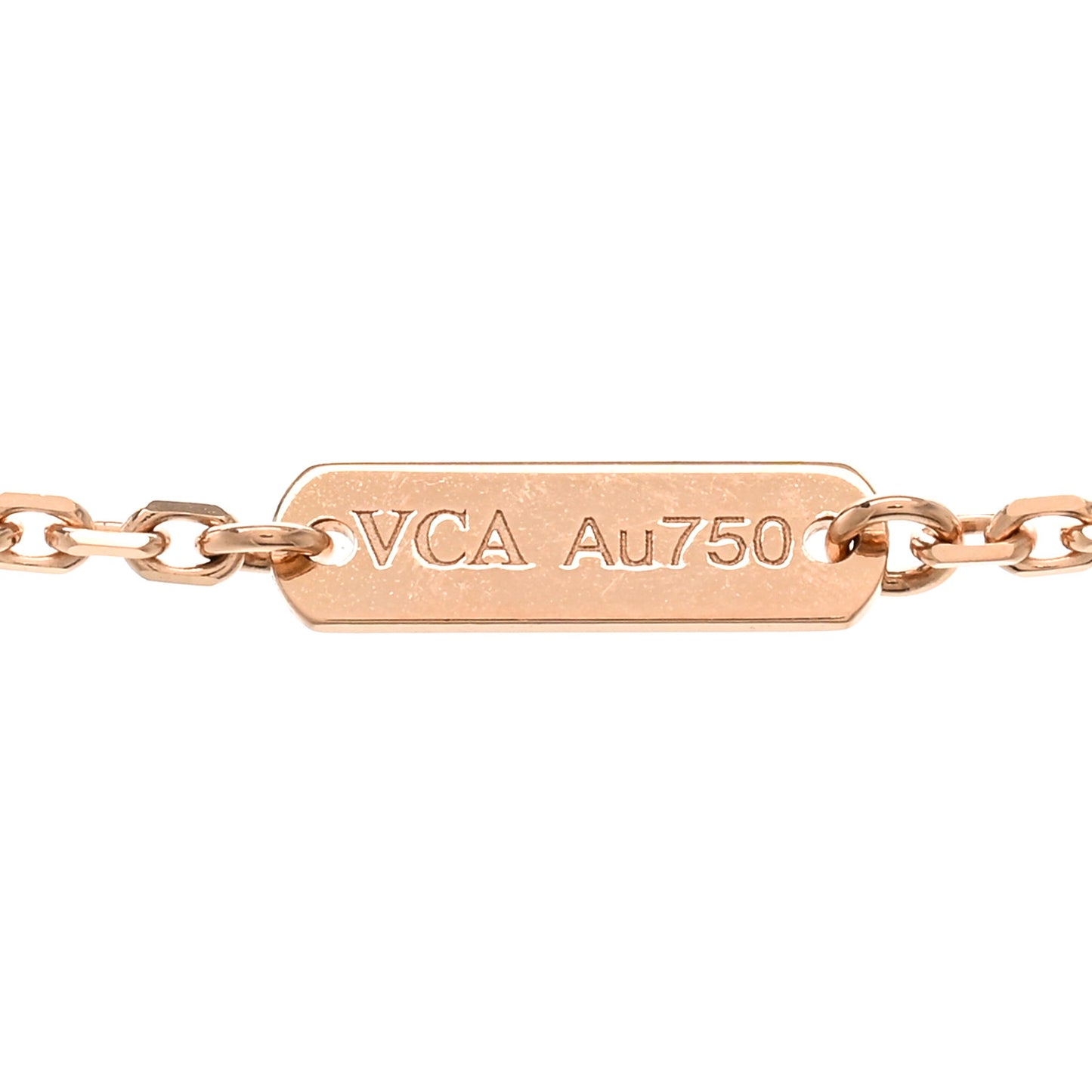 18K Rose Gold Diamond Rhodonite Vintage Alhambra Pendant Necklace