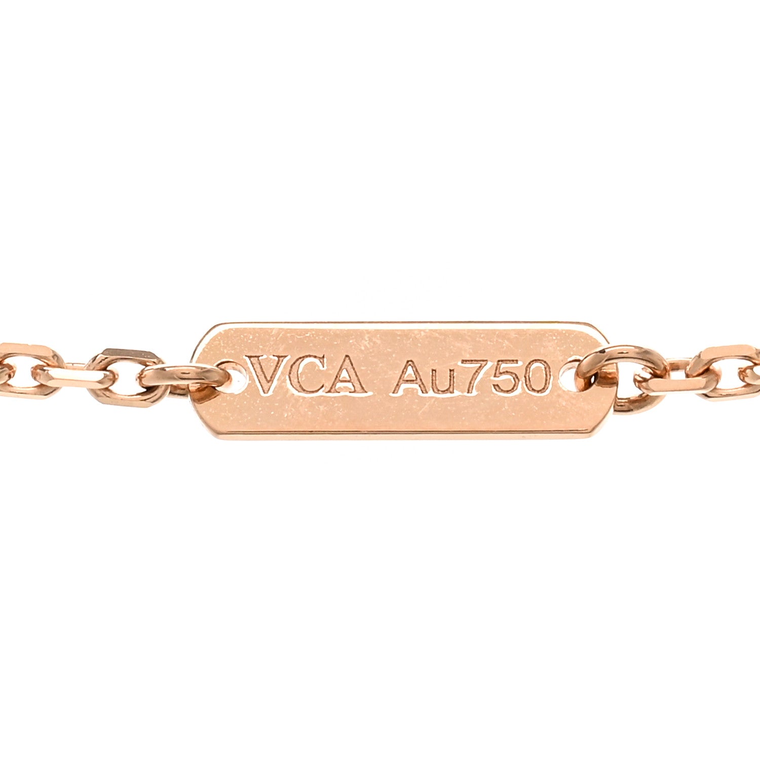 Van Cleef & Arpels 18K Rose Gold Diamond Rhodonite Vintage Alhambra Pendant Necklace 4 of 6