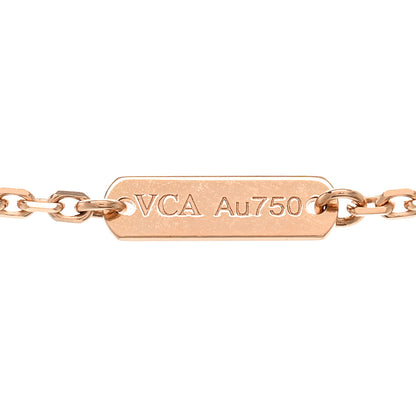 Van Cleef & Arpels 18K Rose Gold Diamond Rhodonite Vintage Alhambra Pendant Necklace 4 of 6