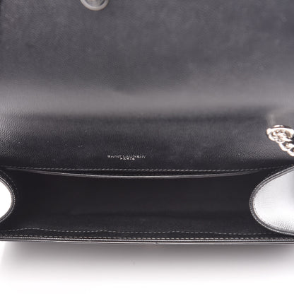 Saint Laurent Grain De Poudre Medium Classic Monogram Kate Satchel Black 5 of 10