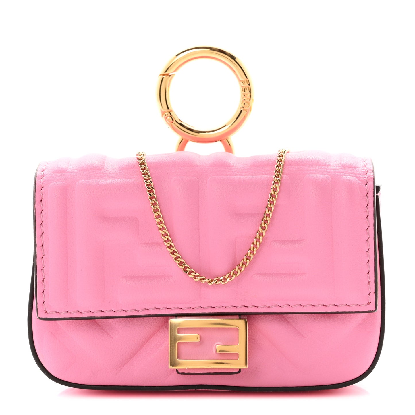 Nappa Matisse FF Embossed Nano Baguette Charm Lollypop