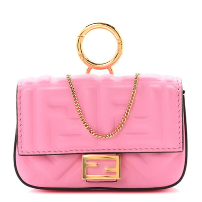 Fendi Nappa Matisse FF Embossed Nano Baguette Charm Lollypop 1 of 12