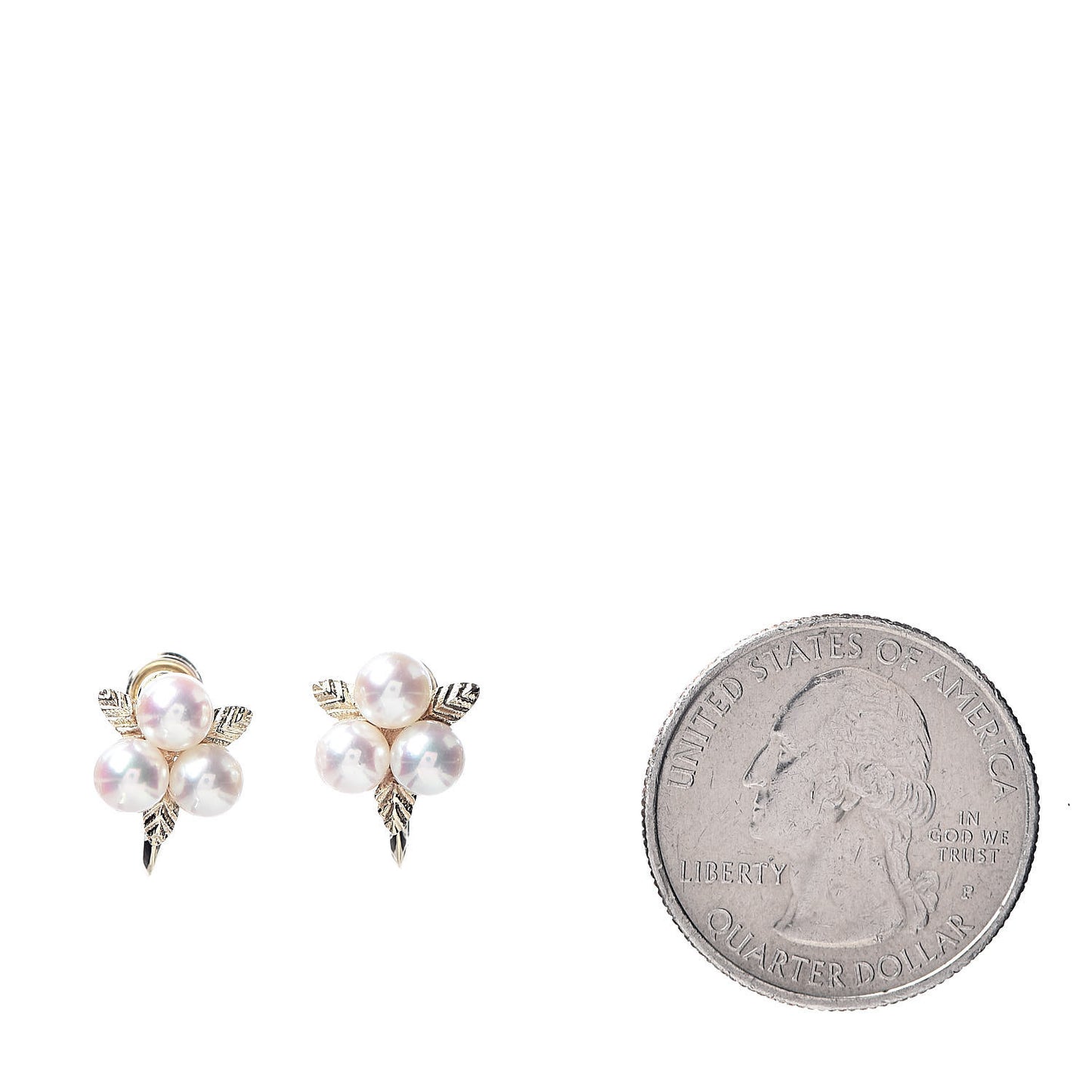 14K Yellow Gold Akoya Pearl 4.5mm Screw Back Earrings