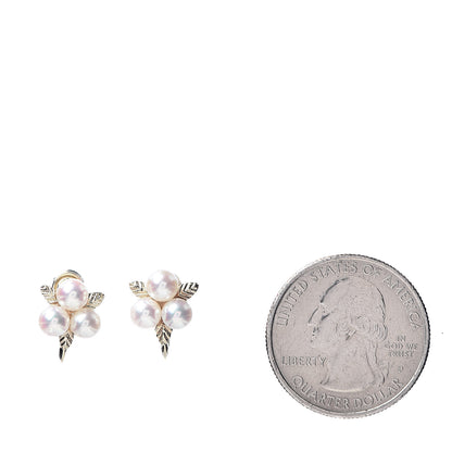 Mikimoto 14K Yellow Gold Akoya Pearl 4.5mm Screw Back Earrings 2 of 5