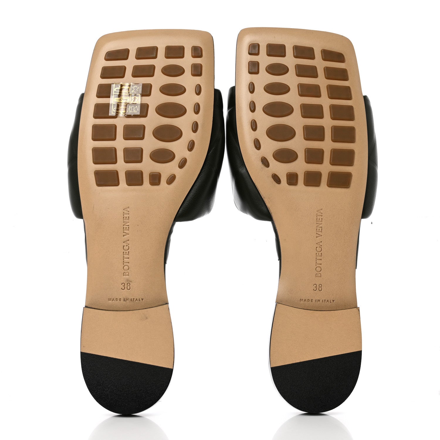 Bottega Veneta Nappa Quilted Rubber Lido Flat Sandals 38 Khaki 5 of 7