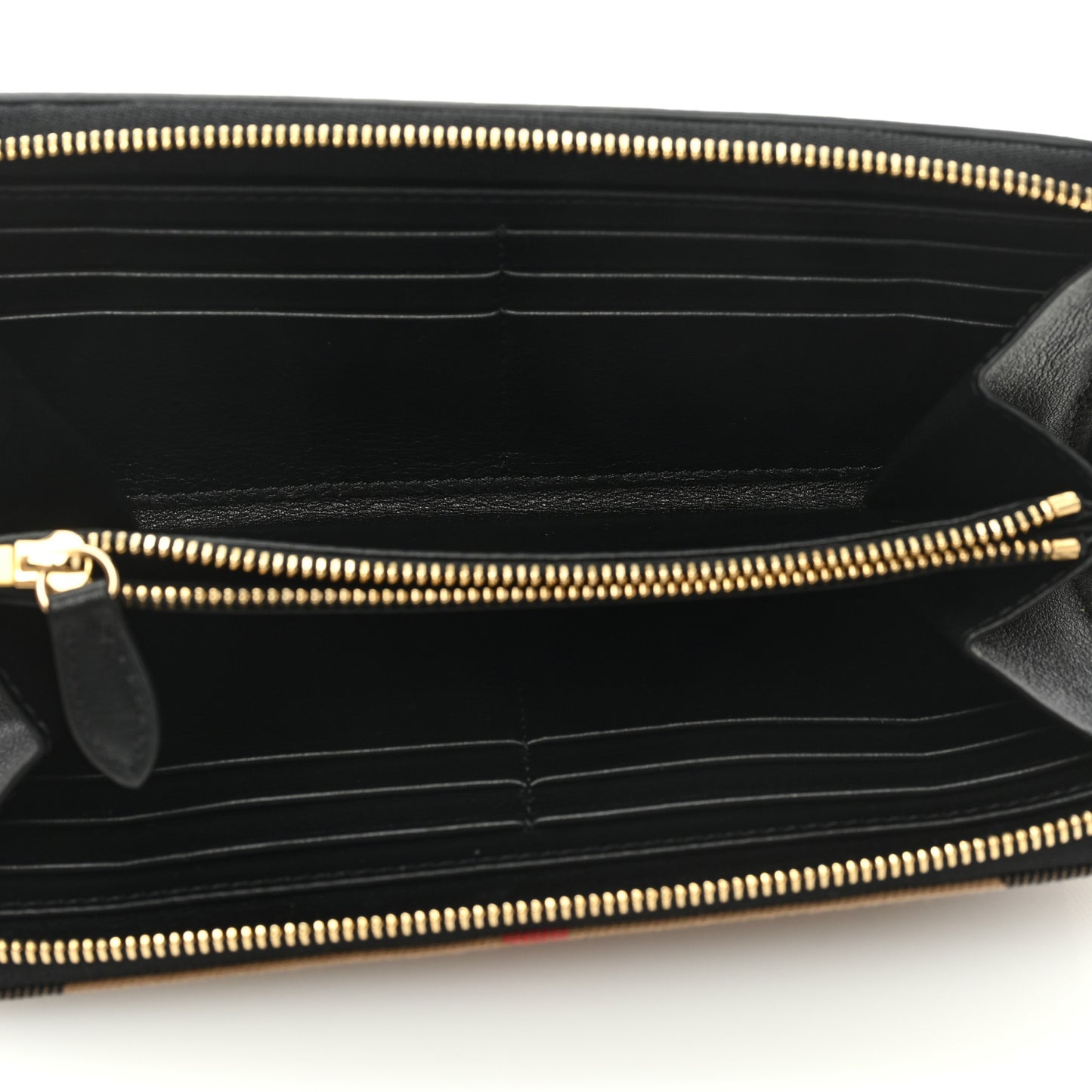 Calfskin Haymarket Check Elmore Zip Around Wallet Black