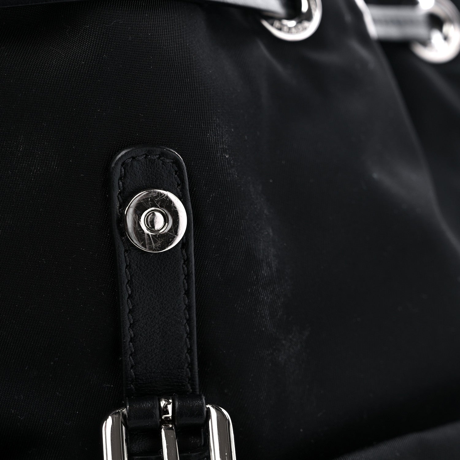 Prada Tessuto Nylon Saffiano Small Backpack Black 9 of 9