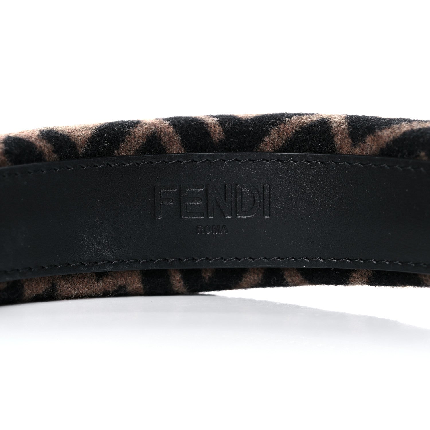 Fendi Wool Cashmere FF Logo Headband Tobacco 5 of 5