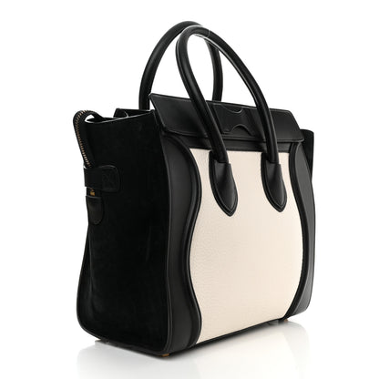 Celine Bullhide Calfskin Mini Bi-Color Luggage Black White 4 of 15