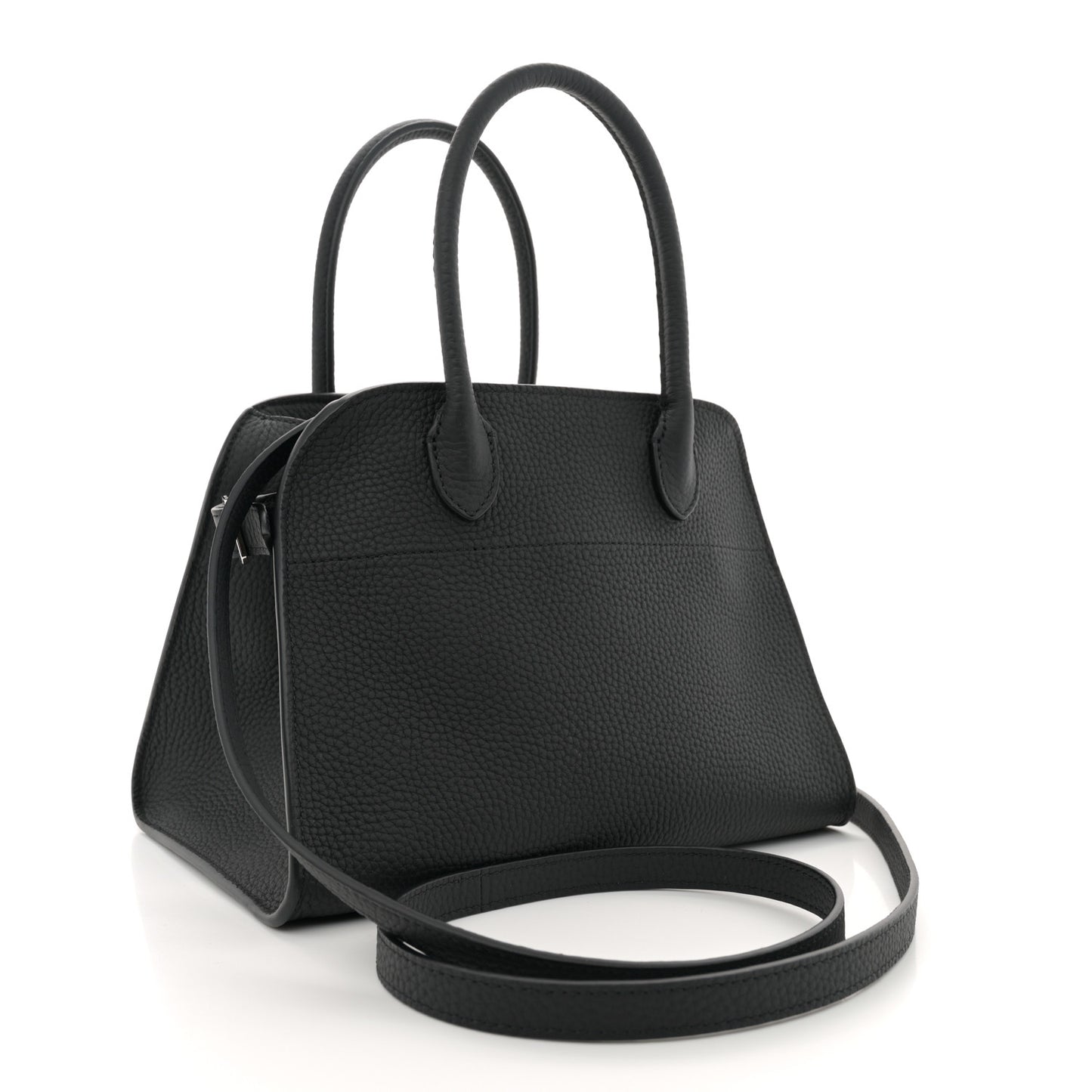 Grained Calfskin Soft Margaux 10 Bag Black