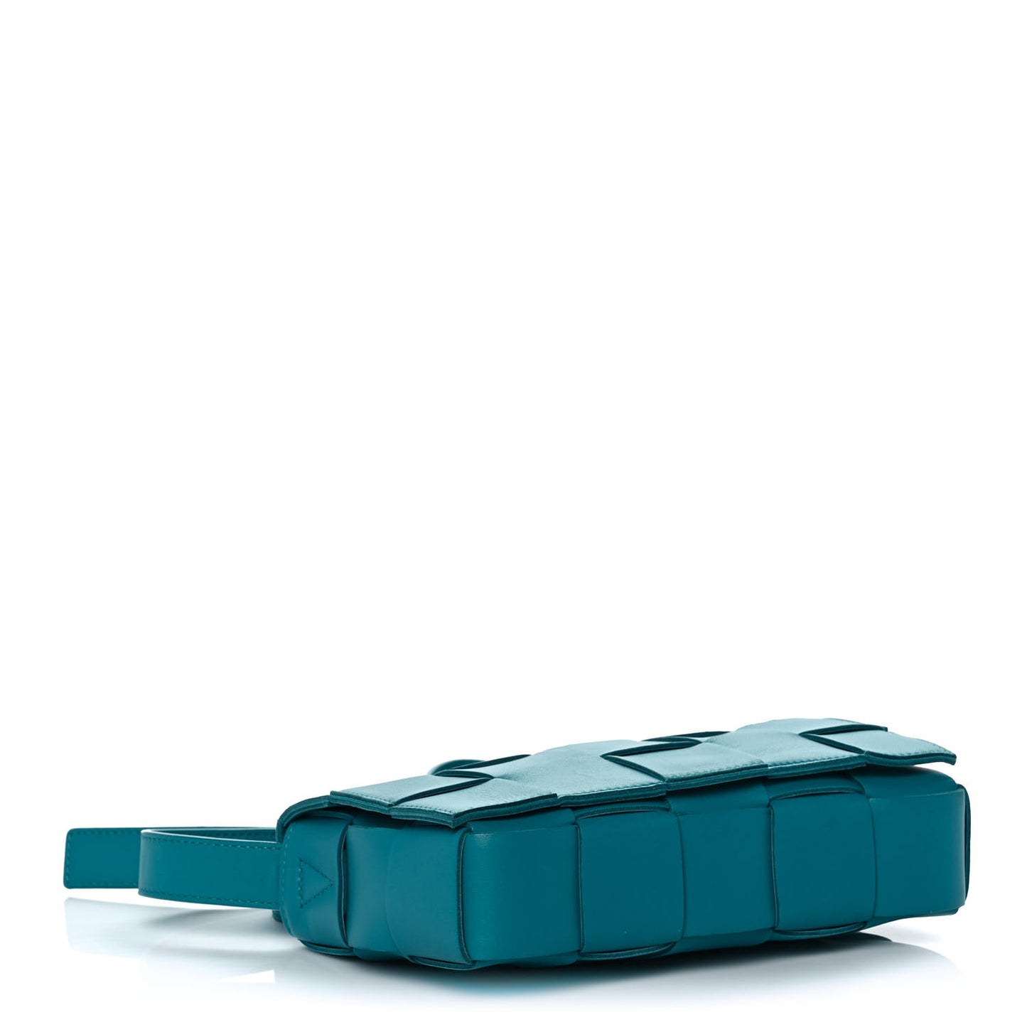 Lambskin Maxi Intrecciato Cassette Crossbody Bag Petrol Blue