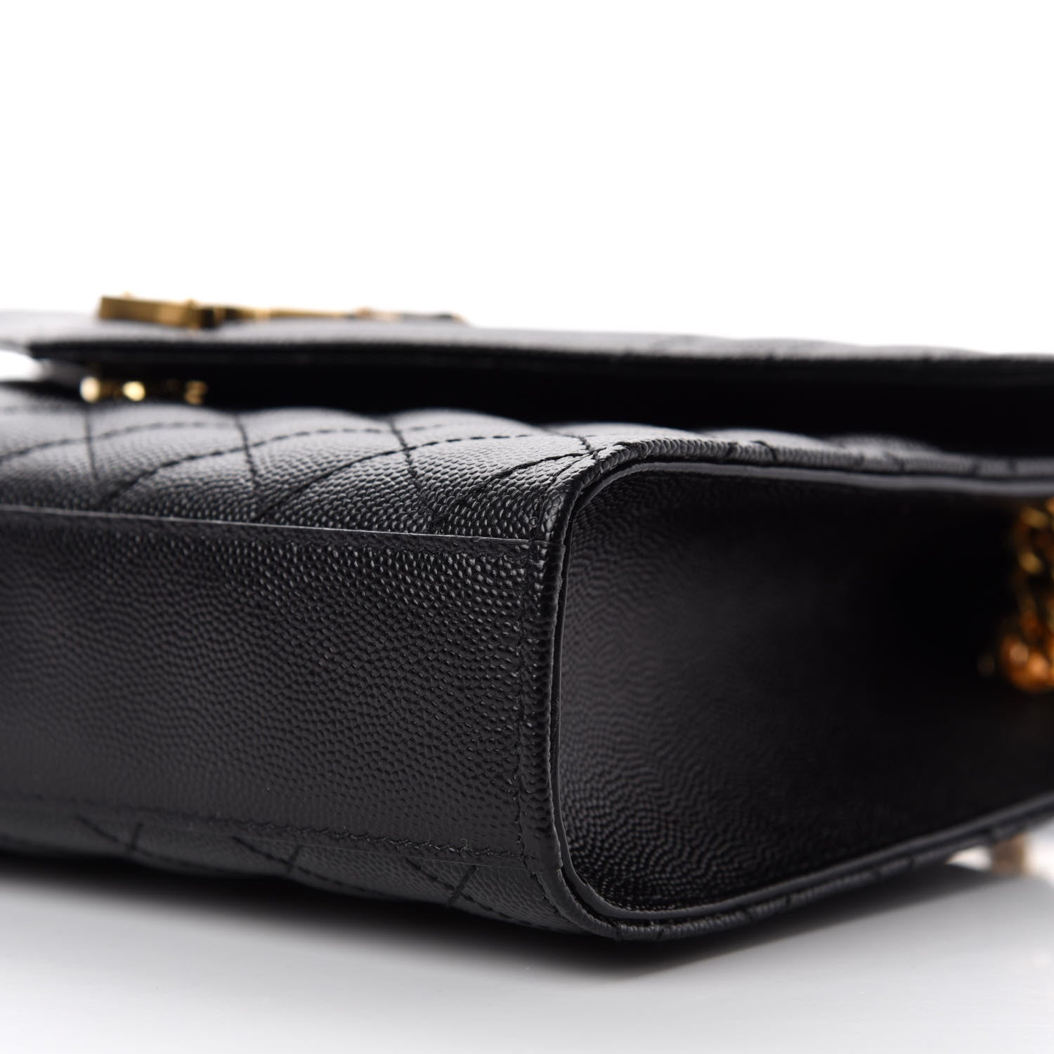Saint Laurent Grain De Poudre Textured Mixed Matelasse Triquilt Medium Monogram Satchel Black 7 of 11