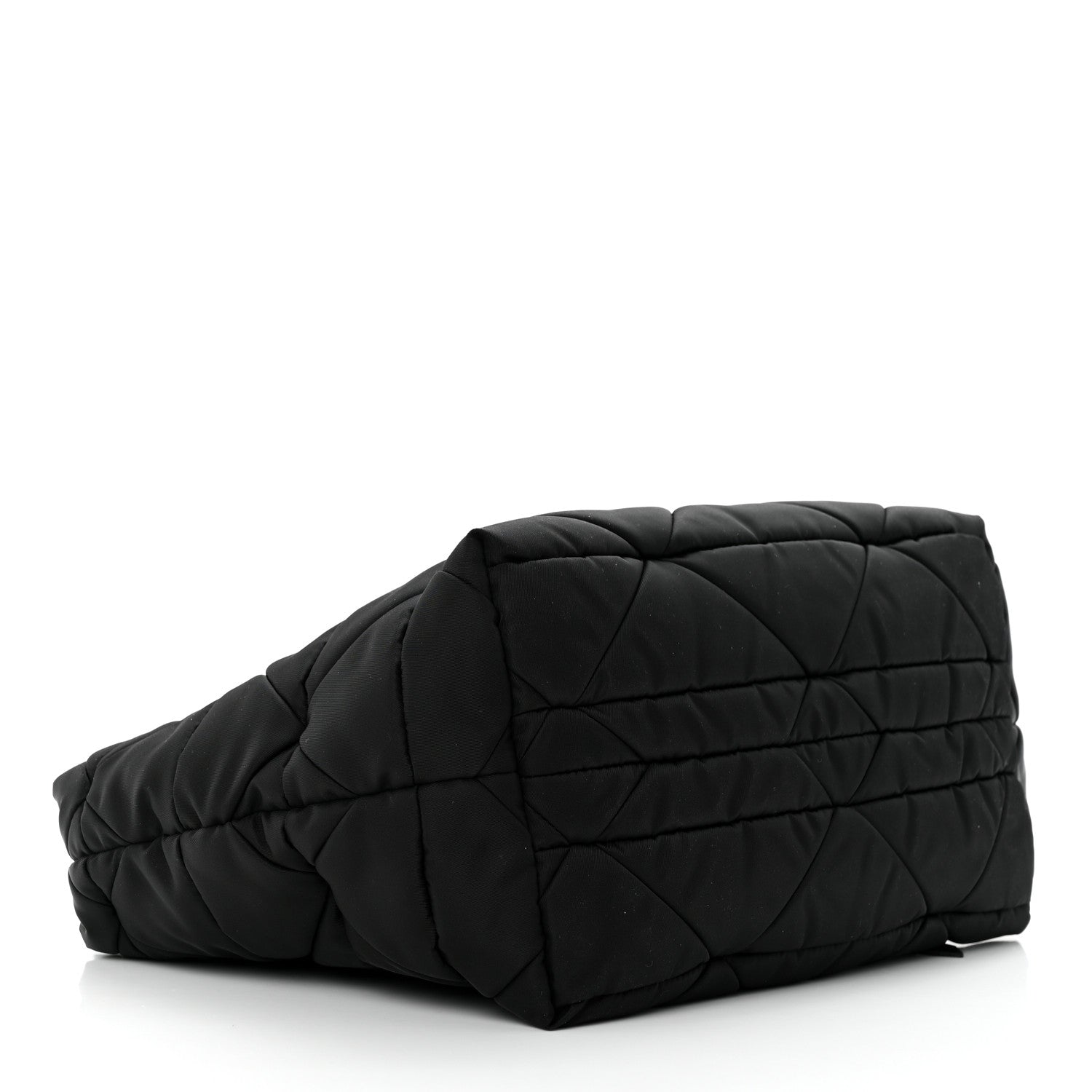 Prada Re-Nylon Nappa Triangle Quilted Padded Small Double Handled Zip Tote Black 4 of 10