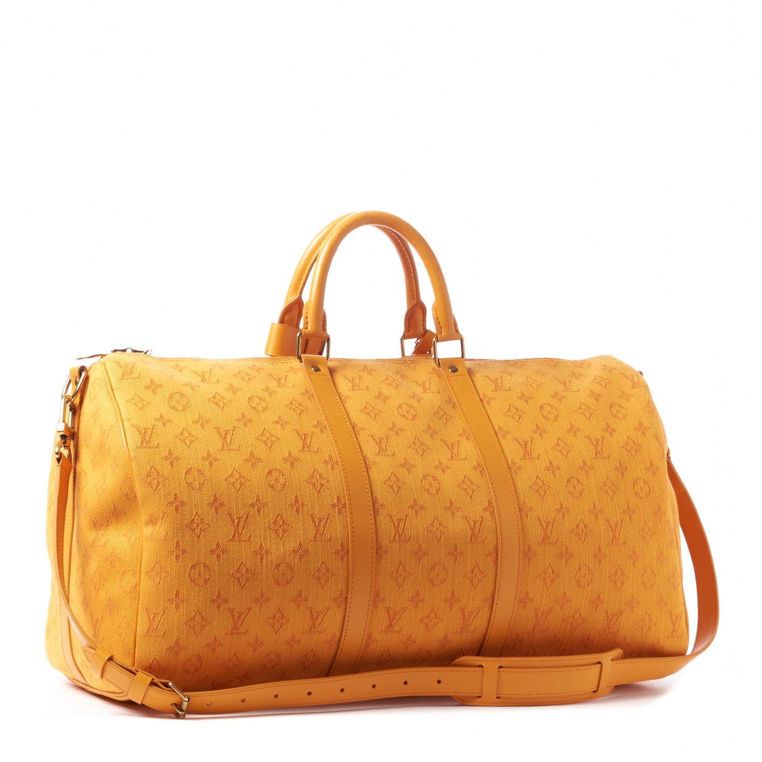 Louis Vuitton Denim Monogram Keepall Bandouliere 50 Ocre 2 of 8
