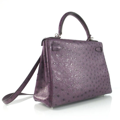 Hermes Ostrich Kelly 28 Handbag Violet 3 of 11