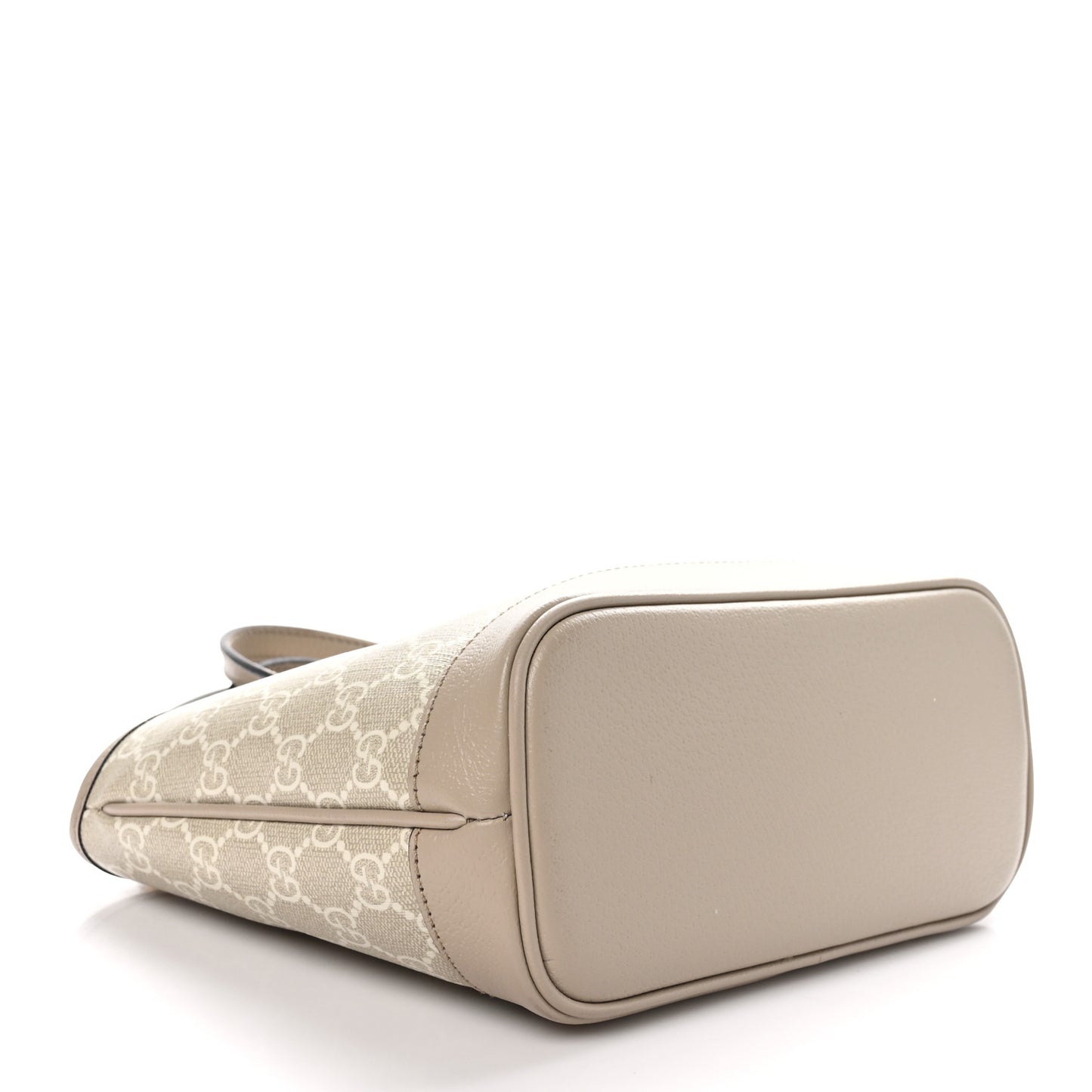 GG Supreme Monogram Textured Dollar Calfskin Mini Ophidia Shoulder Tote Bag Bag Beige Mystic White Oatmeal