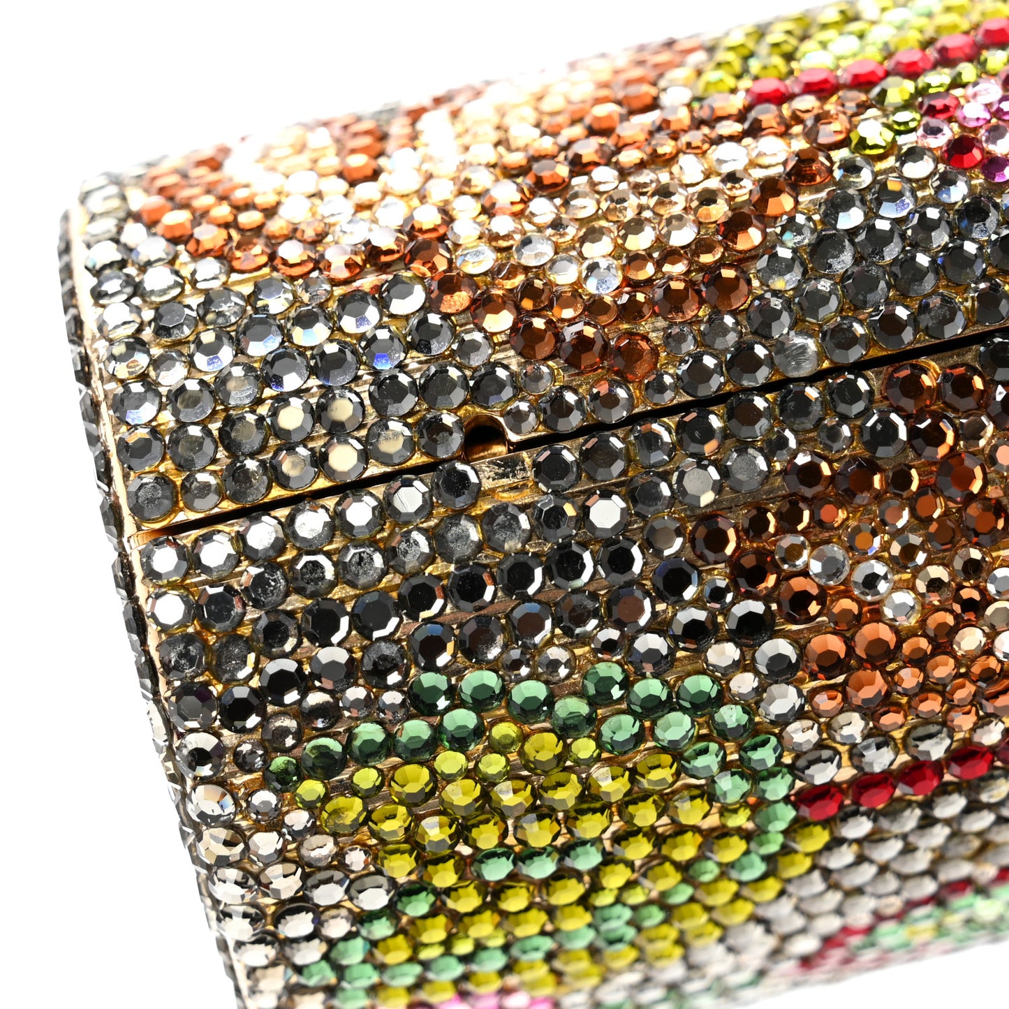 Swarovski Crystal Rose Minaudiere Clutch Multicolor