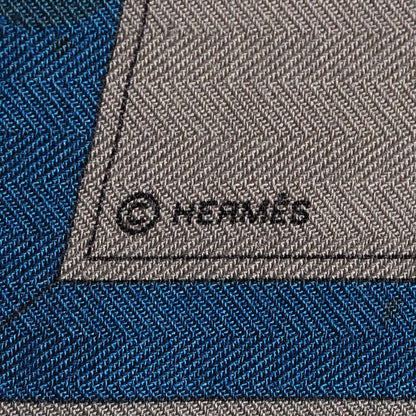 Hermes Cashmere Silk Imprimeur Fou Quadricube Shawl GM 140 4 of 6