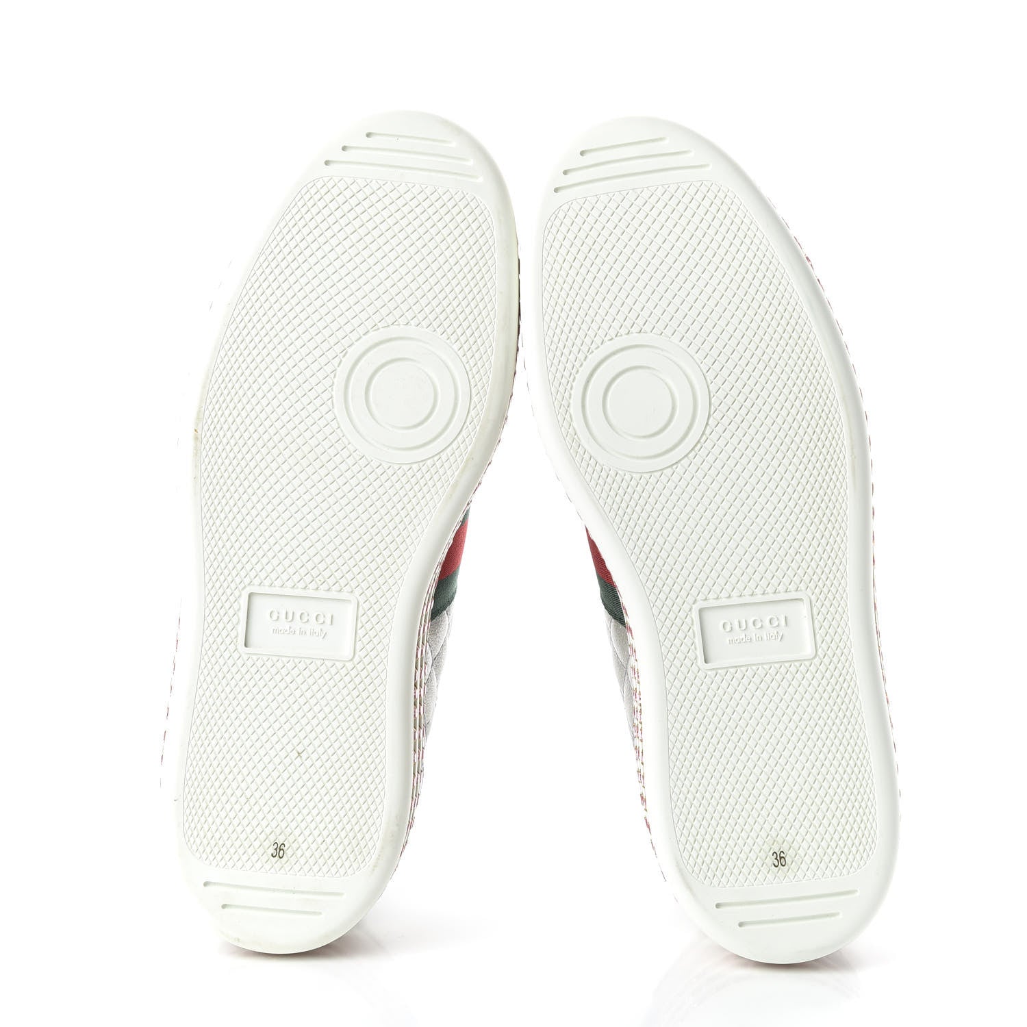 Gucci Laminated Nappa Crystal Web Bee Embroidered Trapuntata Womens Ace Platform Sneakers 36 Argento 6 of 9